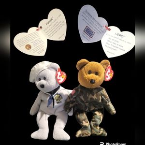 Pair of Military Themed Beanie Babies